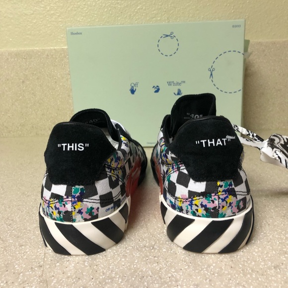 OFF-WHITE Vulcanized Low Top Black Sneaker 40 / 10 - Picture 6 of 8